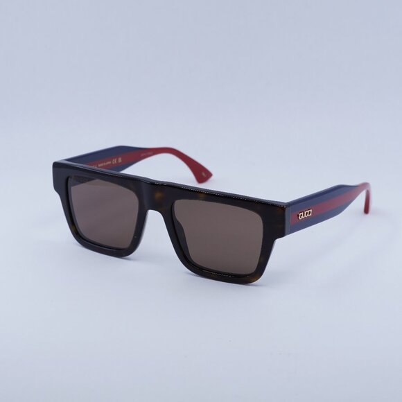 🕶️ New Gucci GG1868S 002 Sunglasses - Havana/Blue/Red Frame, Brown Lenses